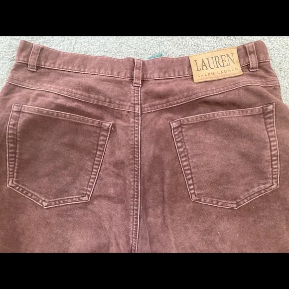 Ralph Lauren Women's Brown Velvet Pants Trousers Cotton Size 16. - Picture 5 of 5